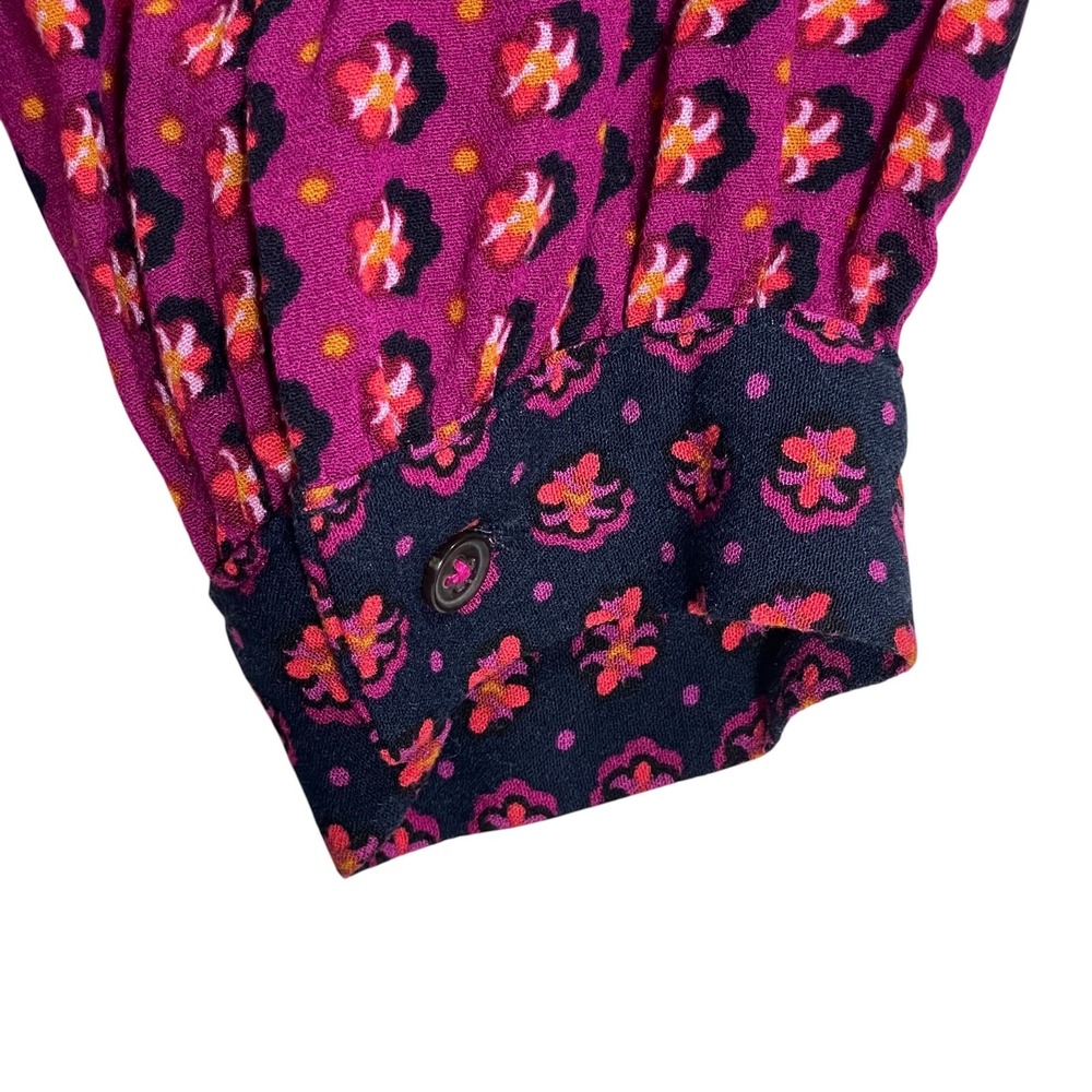 Anthropologie Wrap Blouse in Magenta and Navy - Picture 11 of 12